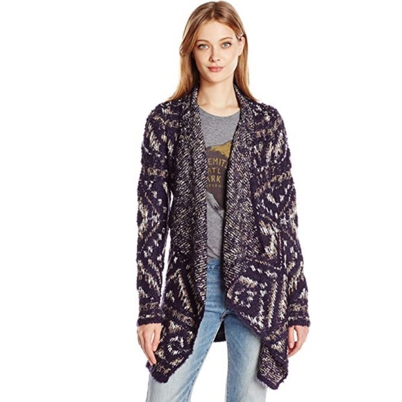 Lucky Brand Sweaters - Lucky Brand Geo Intarsia Cardigan, Size Small